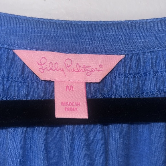 Lilly Pulitzer Sleeved Essie Dress Ladies Size Medium Bennett Blue - Picture 3 of 11